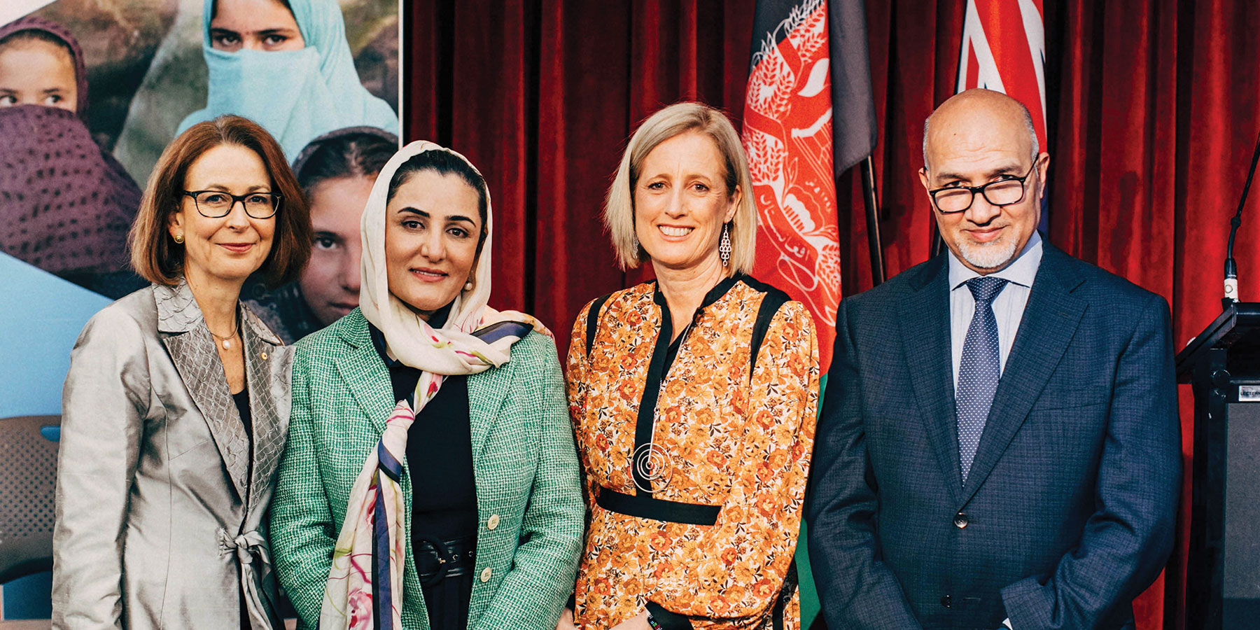 Virginia Haussegger, Dr Nilofar Ebrahimi,Hon Katy Gallagher, Ambassador Mahmoud Saikal